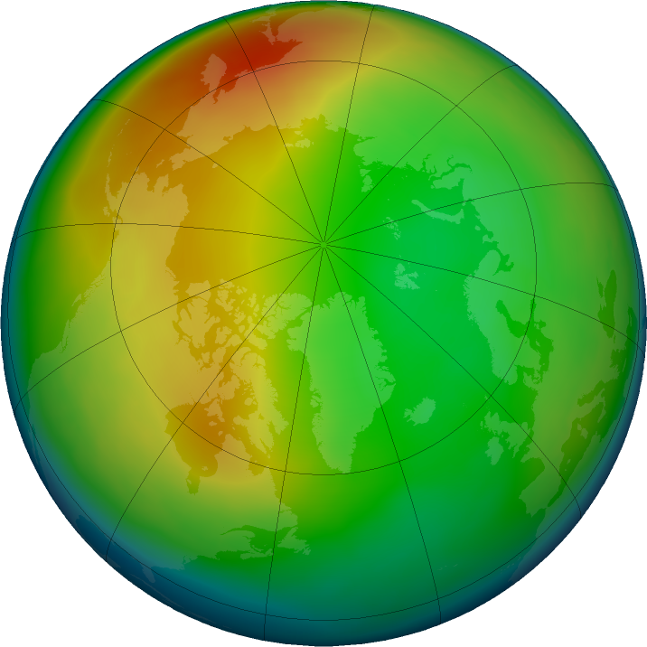 Arctic ozone map for January 2023